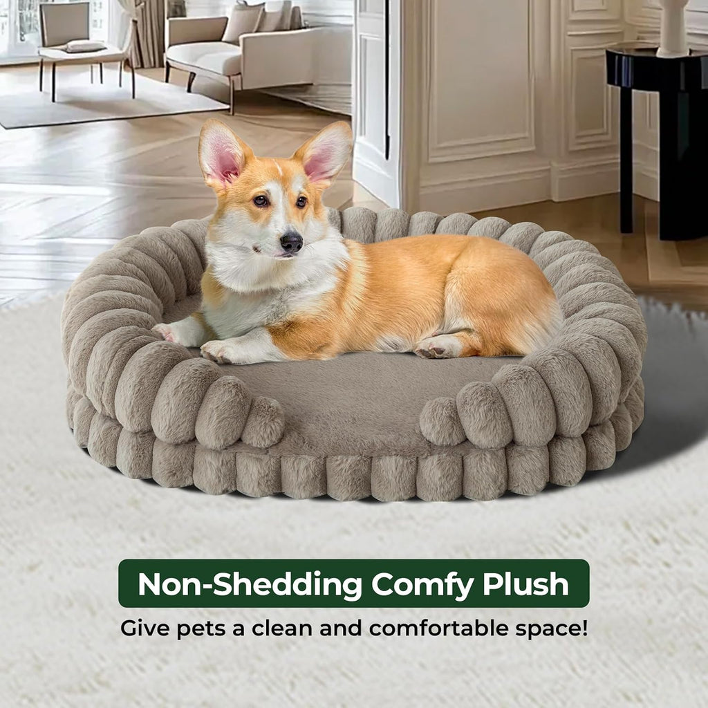 balance calming dog bed for medium sized dogs, close-up detail
