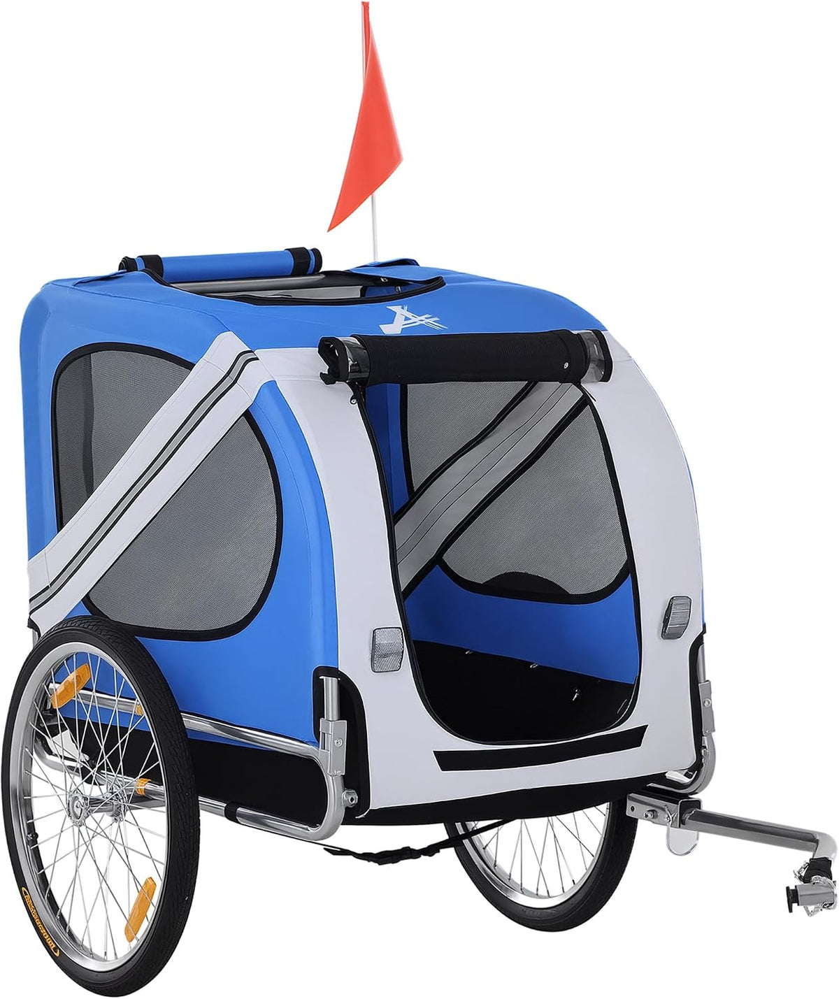 aosom dog bike trailer easy folding cart frame, main product view
