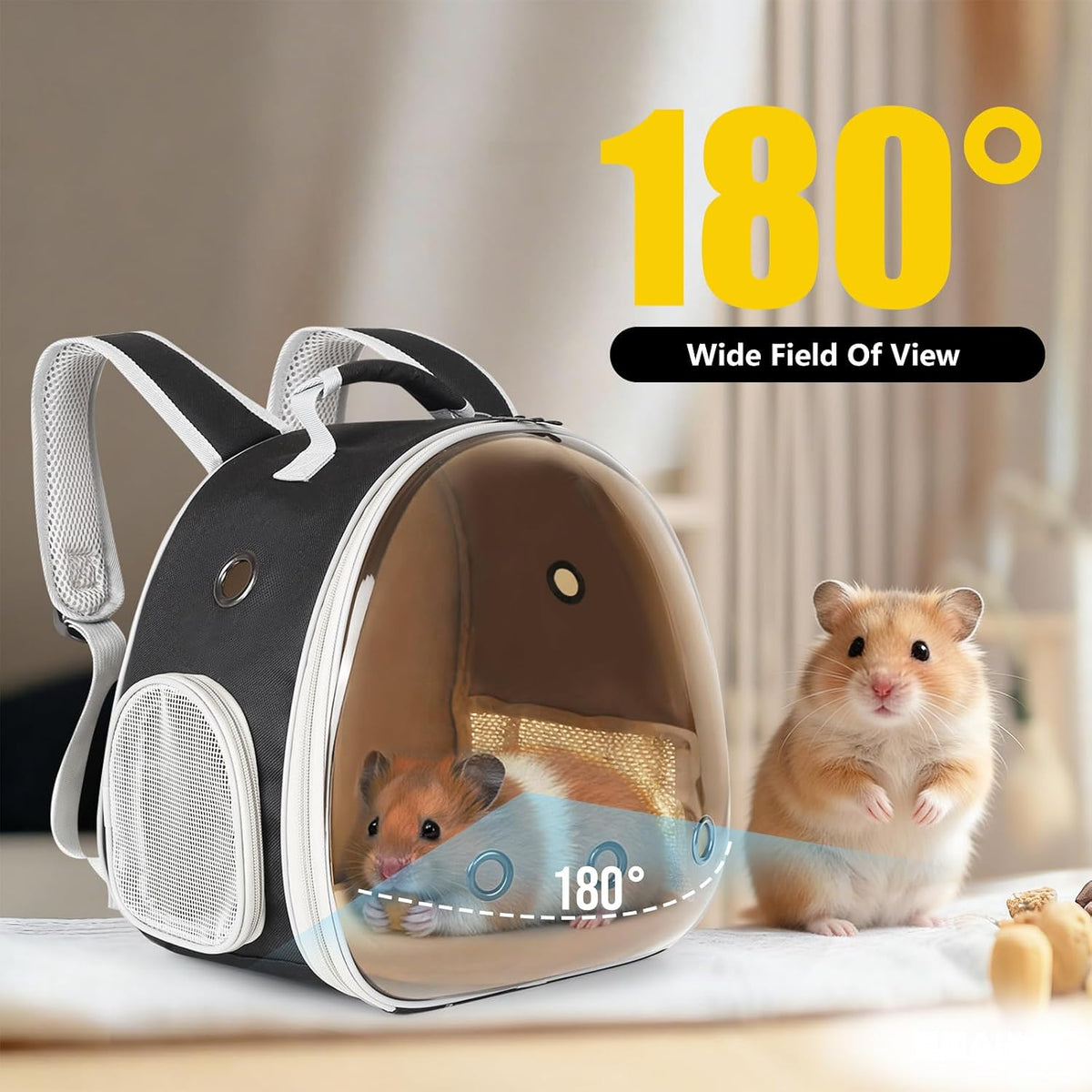 portable guinea pig backpack, polarized bubble backpack for, close-up detail