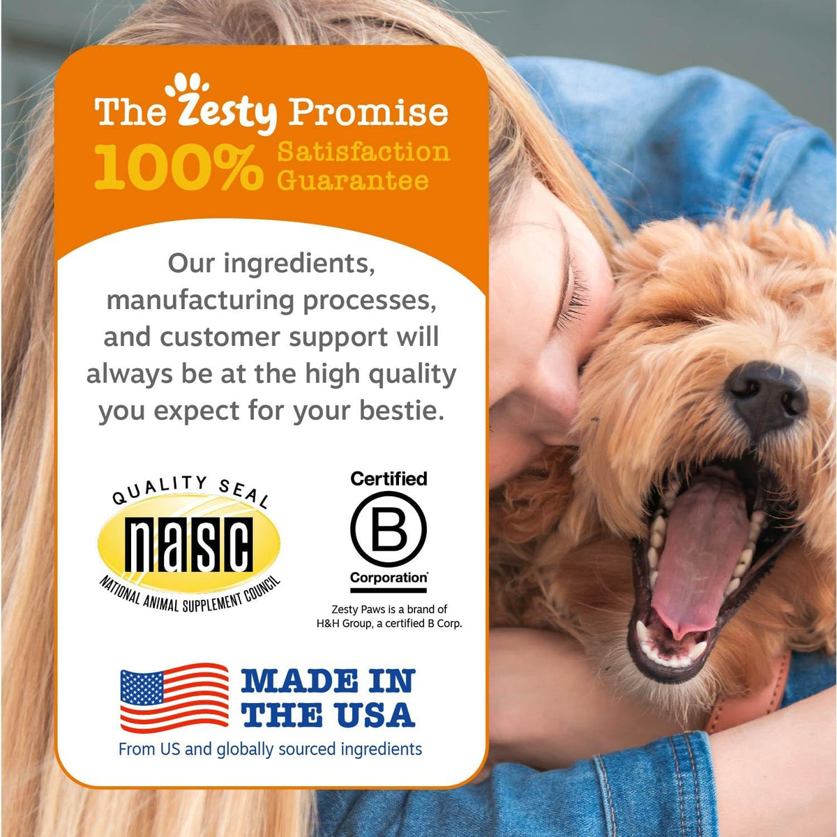 zesty paws multi collagen soft chews for dogs showing dimensions