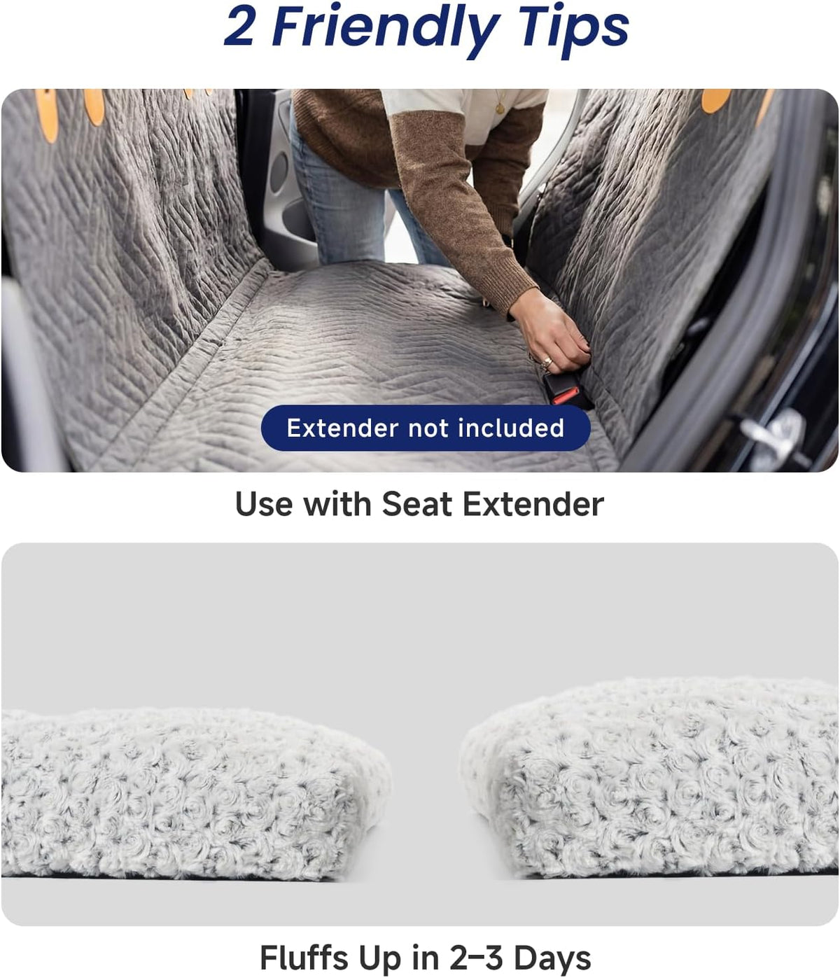 3.5" thick plush dog bed mat for car on a desk or shelf