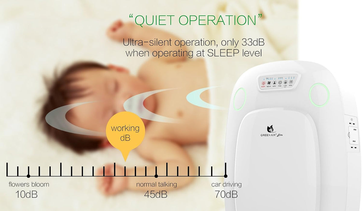 green air elite hepa and odor fighting filter showing dimensions