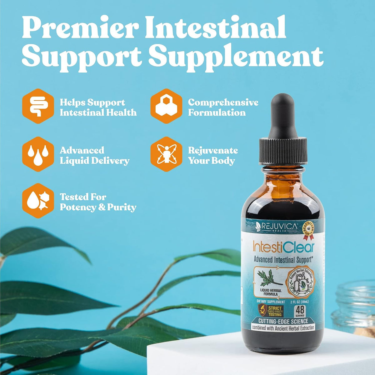intesticlear - advanced intestinal cleanse support for humans shown in use