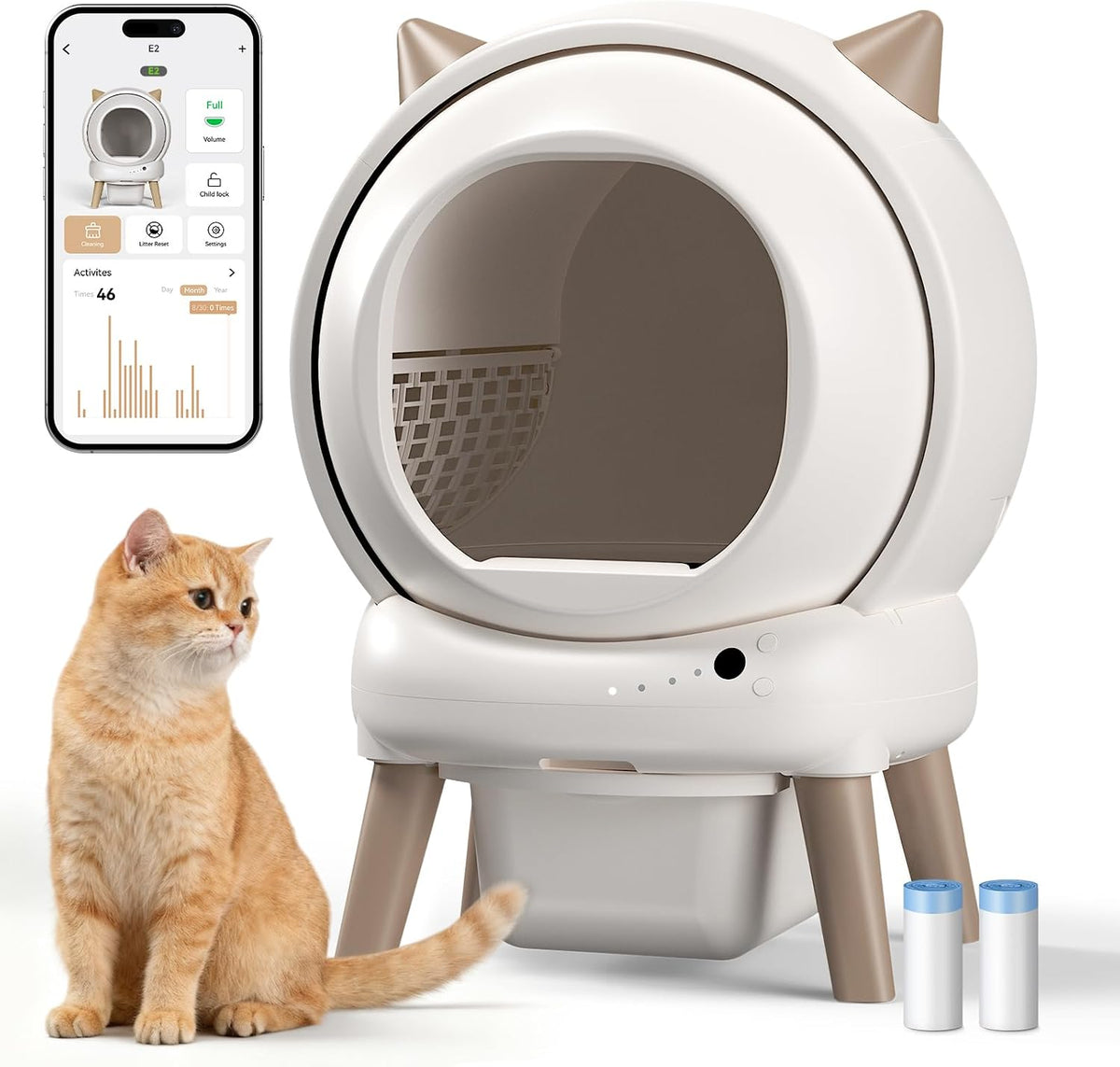 self cleaning automatic cat litter box smart robot, main product view