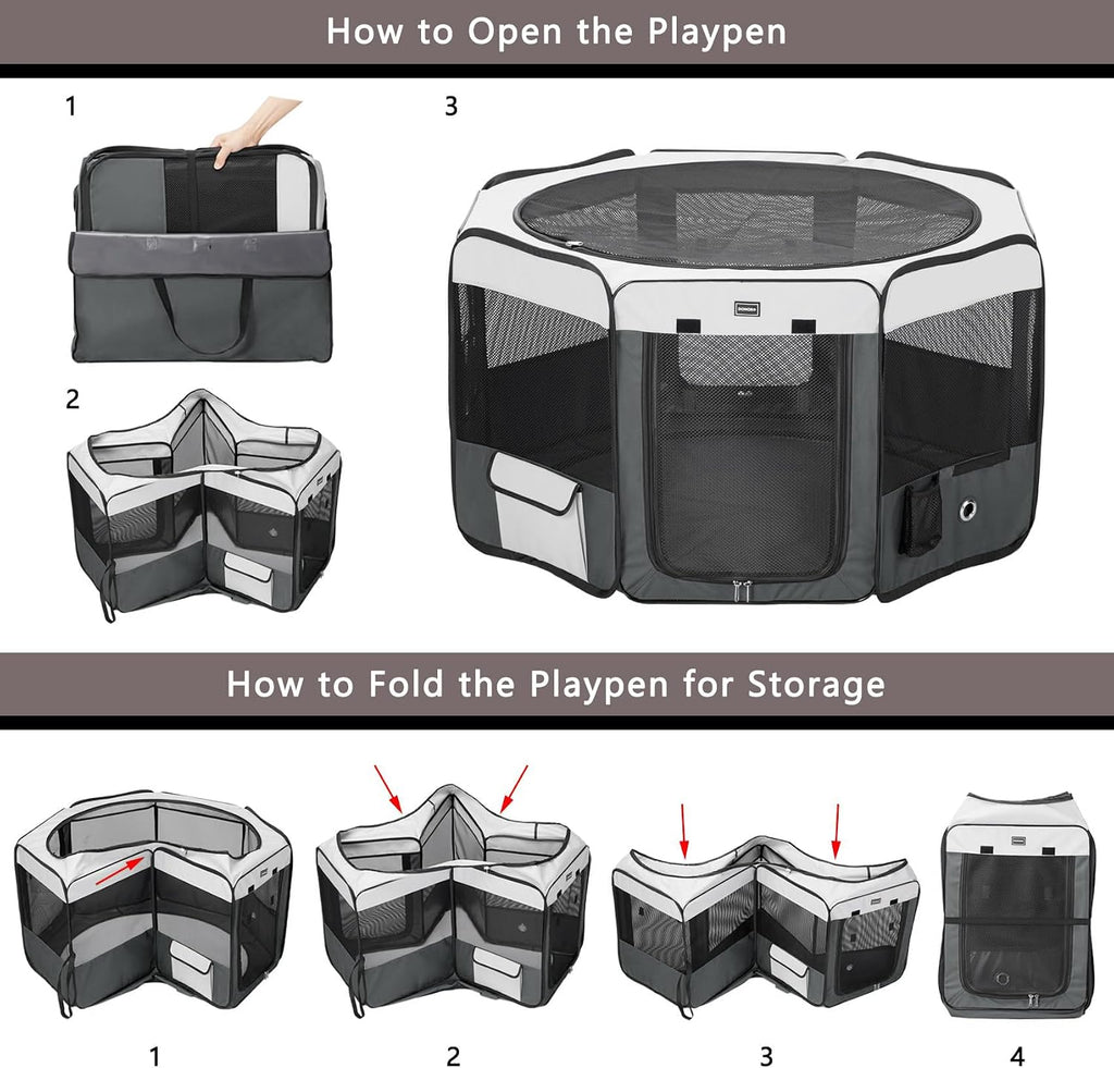 donoro dog playpen portable pet play pens for, close-up detail