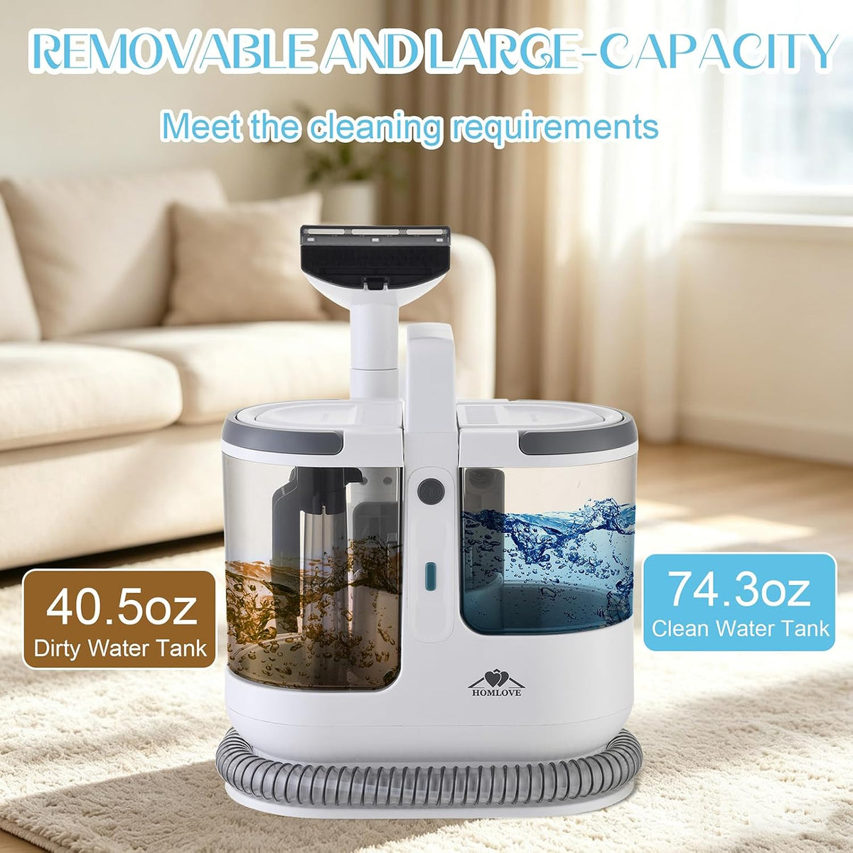 18kpa carpet cleaner machine, portable carpet and upholstery showing dimensions