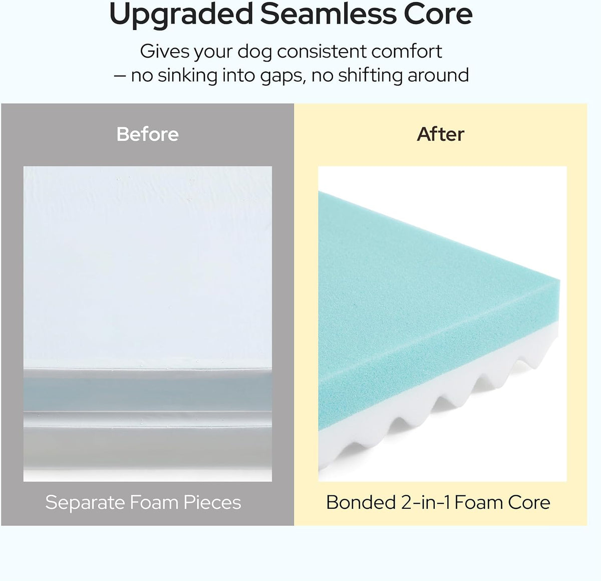 bedsure memory foam dog beds large sized dog, close-up detail