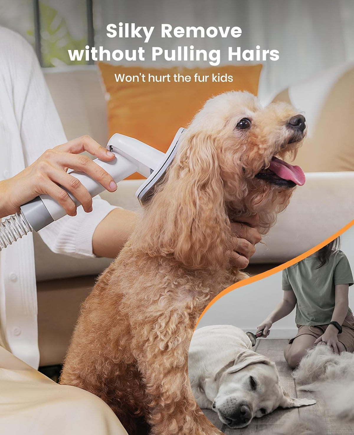 oneisall dog brush vacuum attachment with 1-1.5'' universal, side view