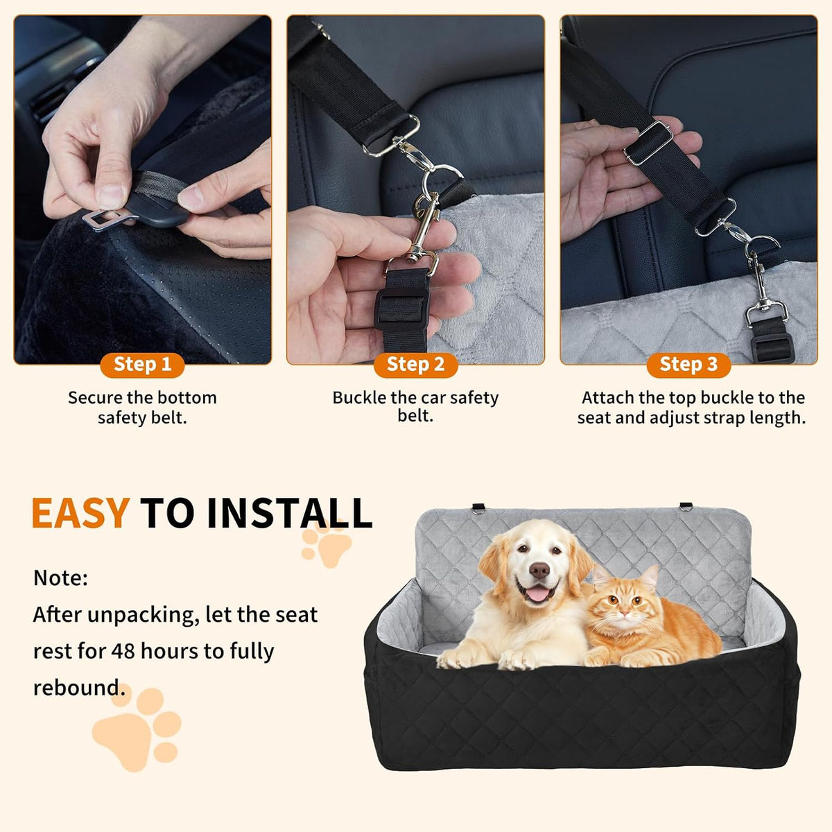 dog car seat for large dogs up to showing dimensions
