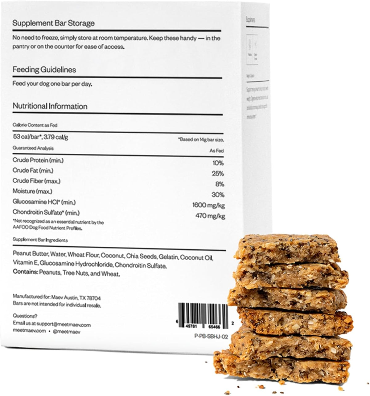 maev human-grade hip & joint supplement bars |, close-up detail