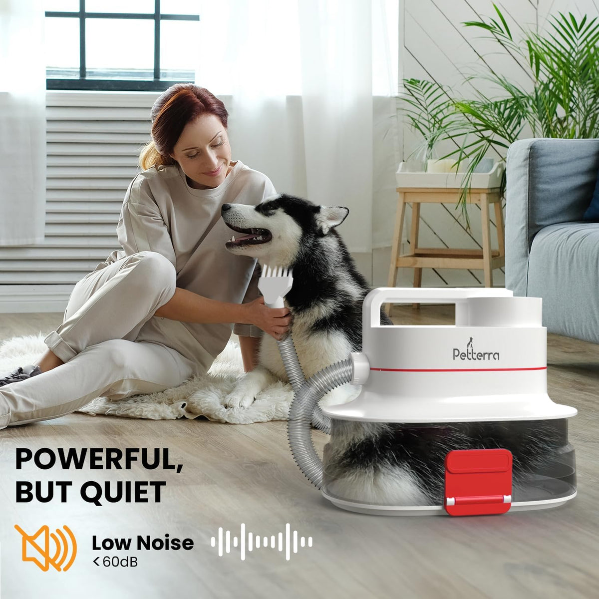 furcare pro 3-in-1 grooming kit with vacuum suction, side view