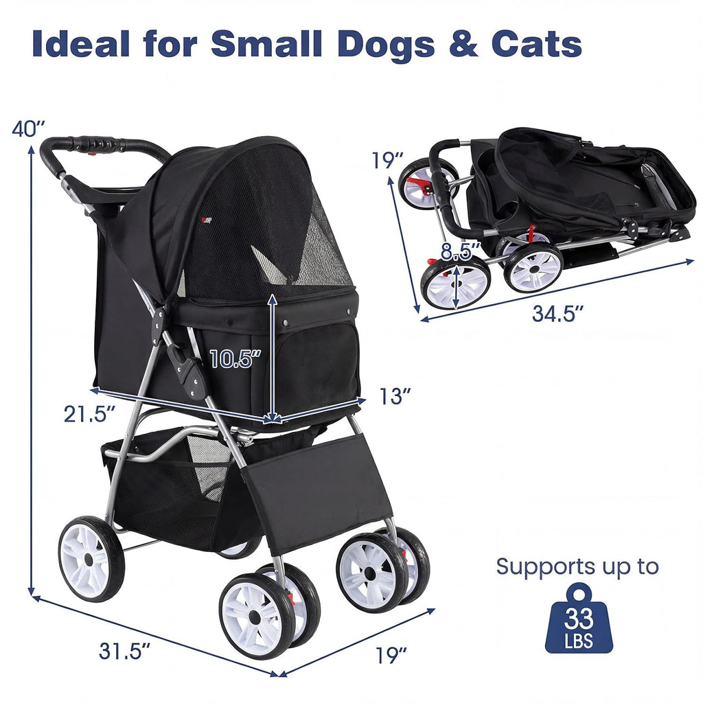 giantex foldable pet stroller for small dogs & on a desk or shelf