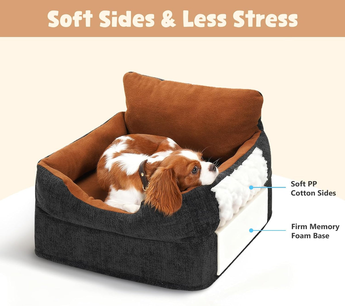 avont dog car booster seat for small/medium dogs shown in use