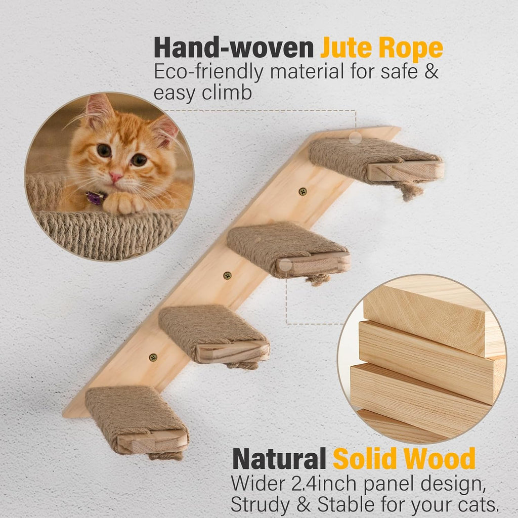 4 steps cat wall shelves and stairs with, package contents
