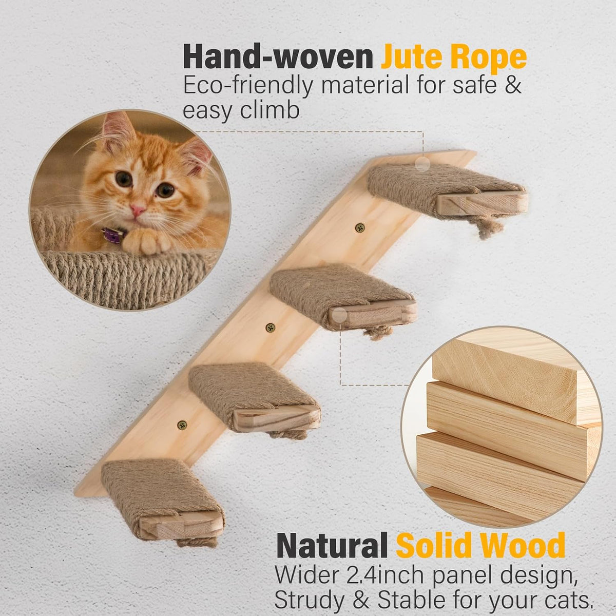 4 steps cat wall shelves and stairs with, package contents