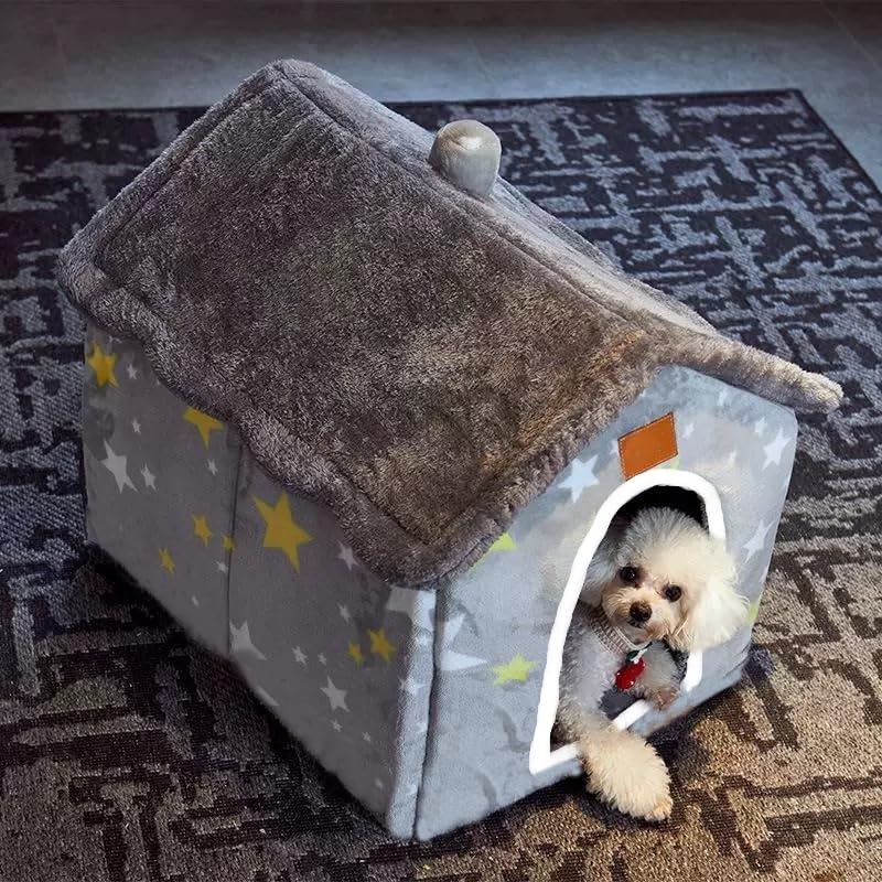 dog house indoor portable puppy cave cat nest shown in use