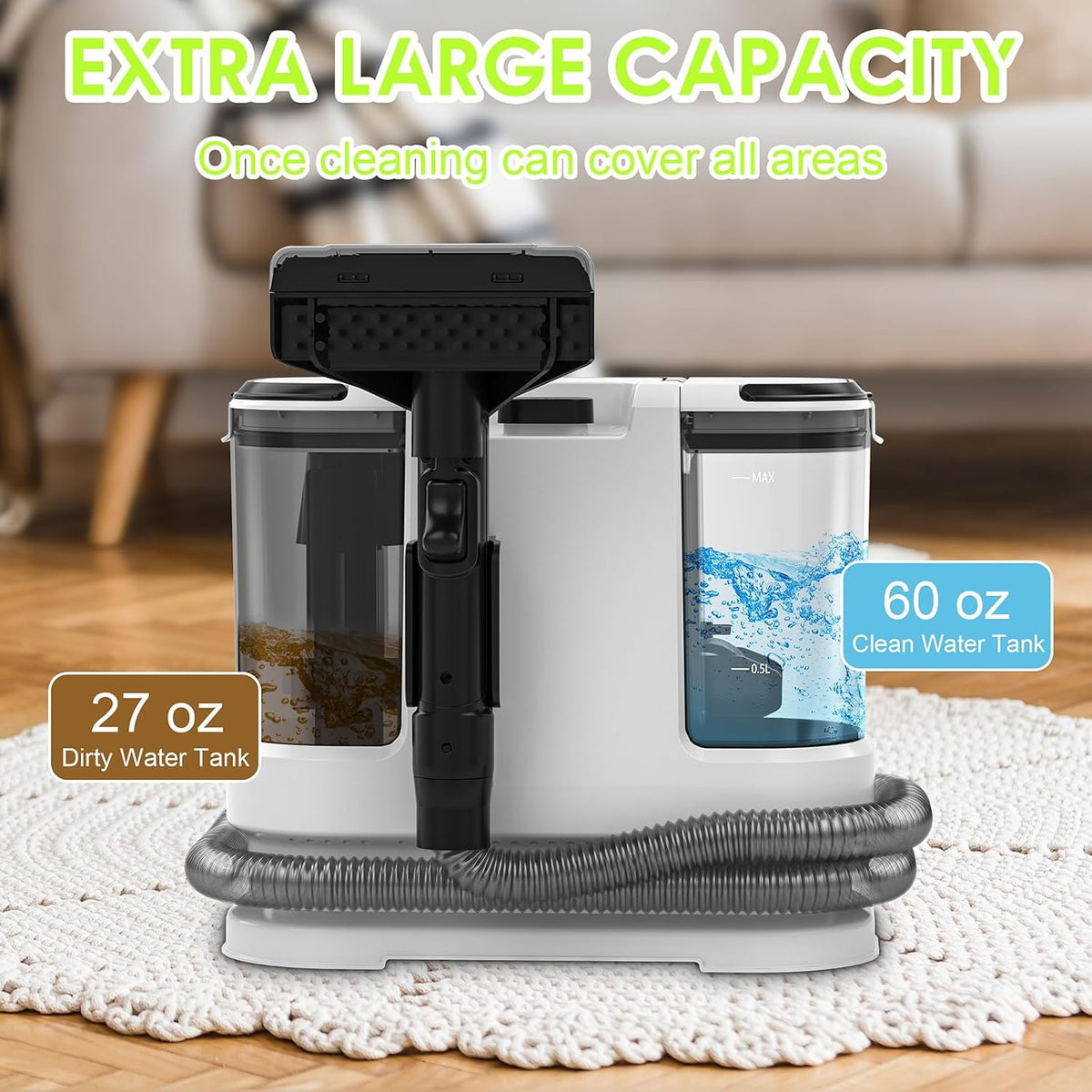 portable carpet & upholstery cleaner, deep cleaning for showing dimensions