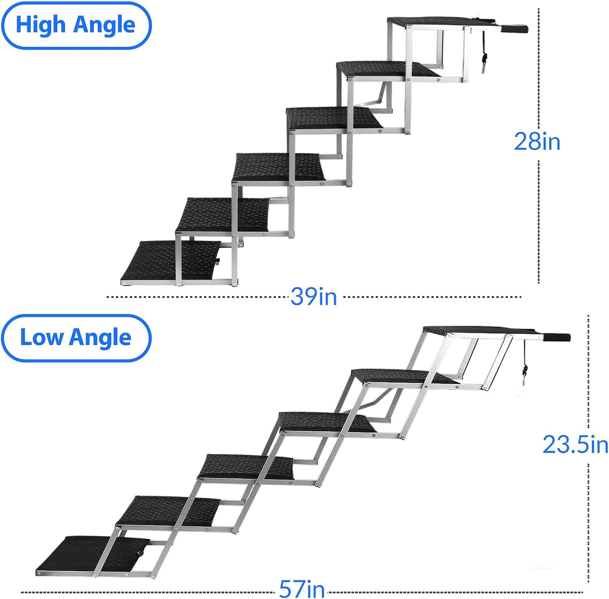foldable dog stairs for car,17" extra wide pet shown in use