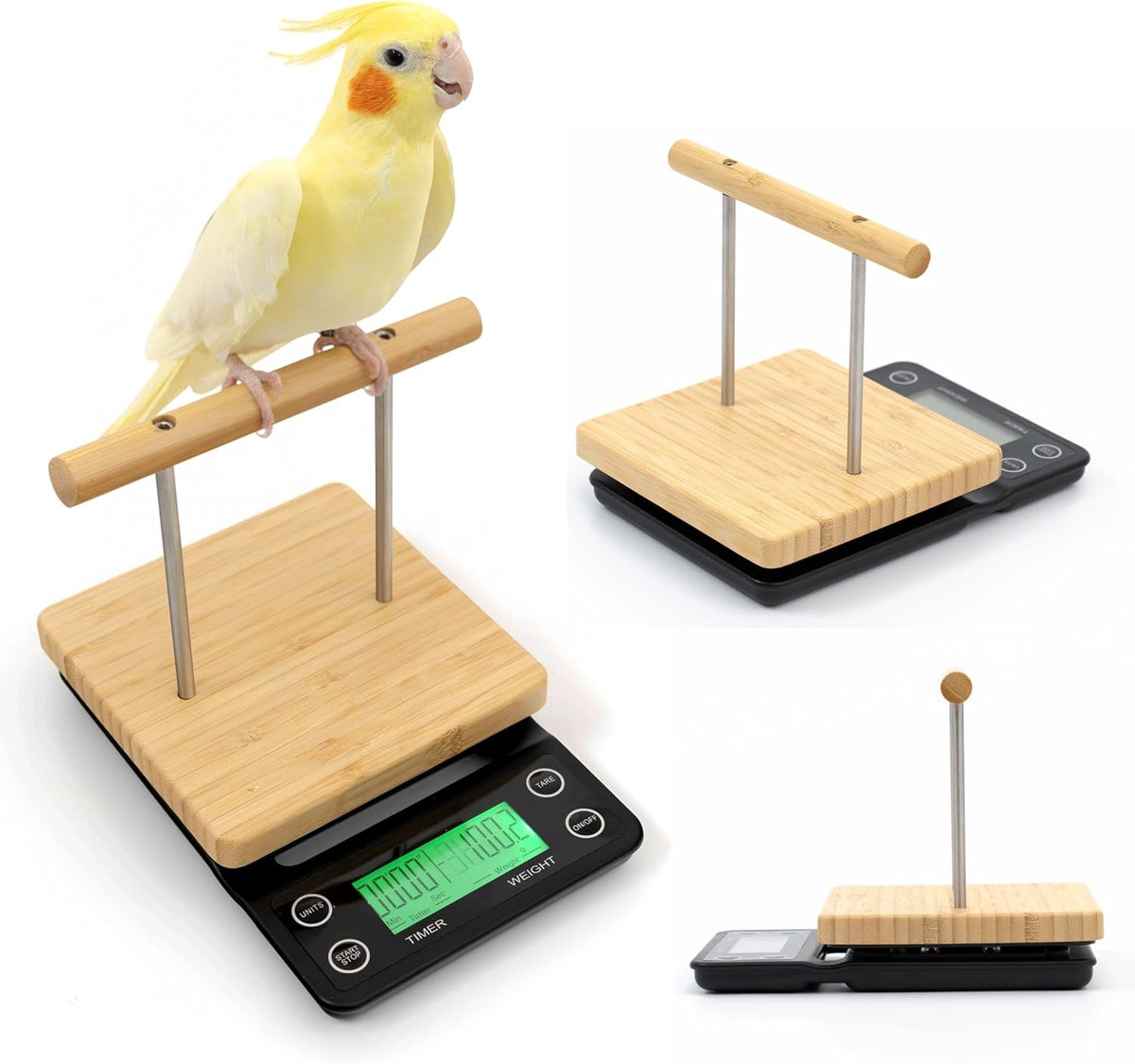 neouza bird scale with perch for small &, side view
