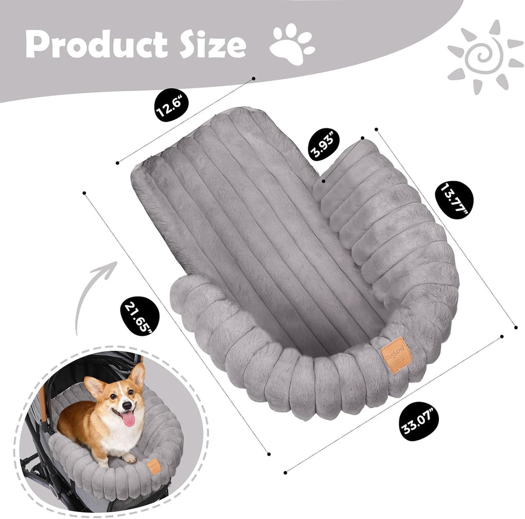 gtplayer pet stroller mat, plush quilted dog & shown in use