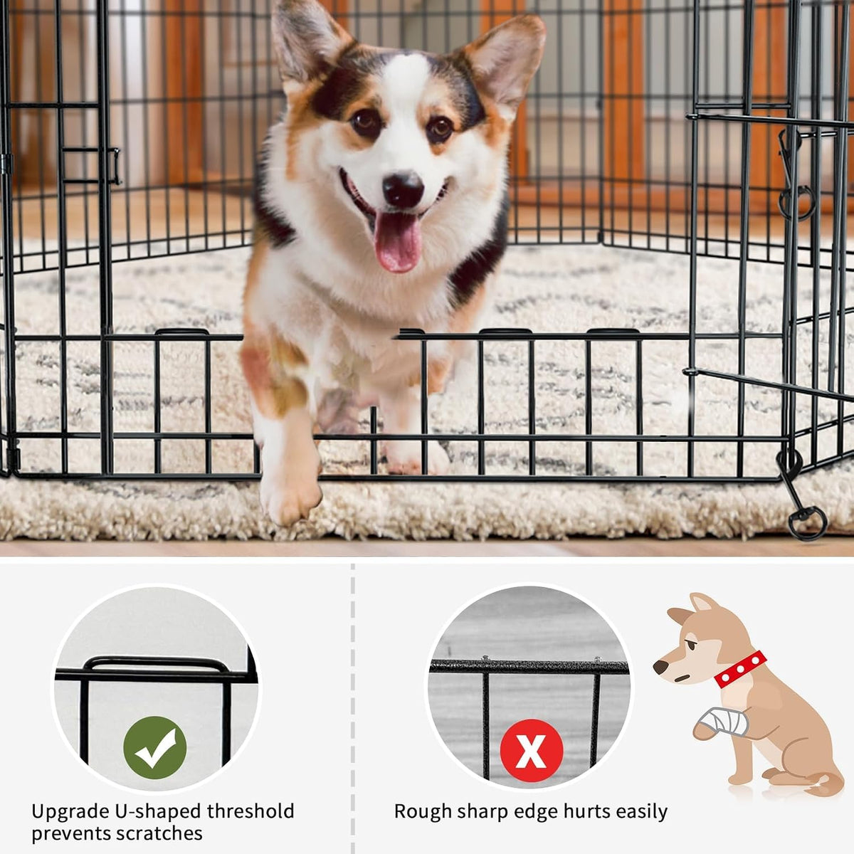 petime foldable metal dog exercise pen/pet puppy playpen showing dimensions
