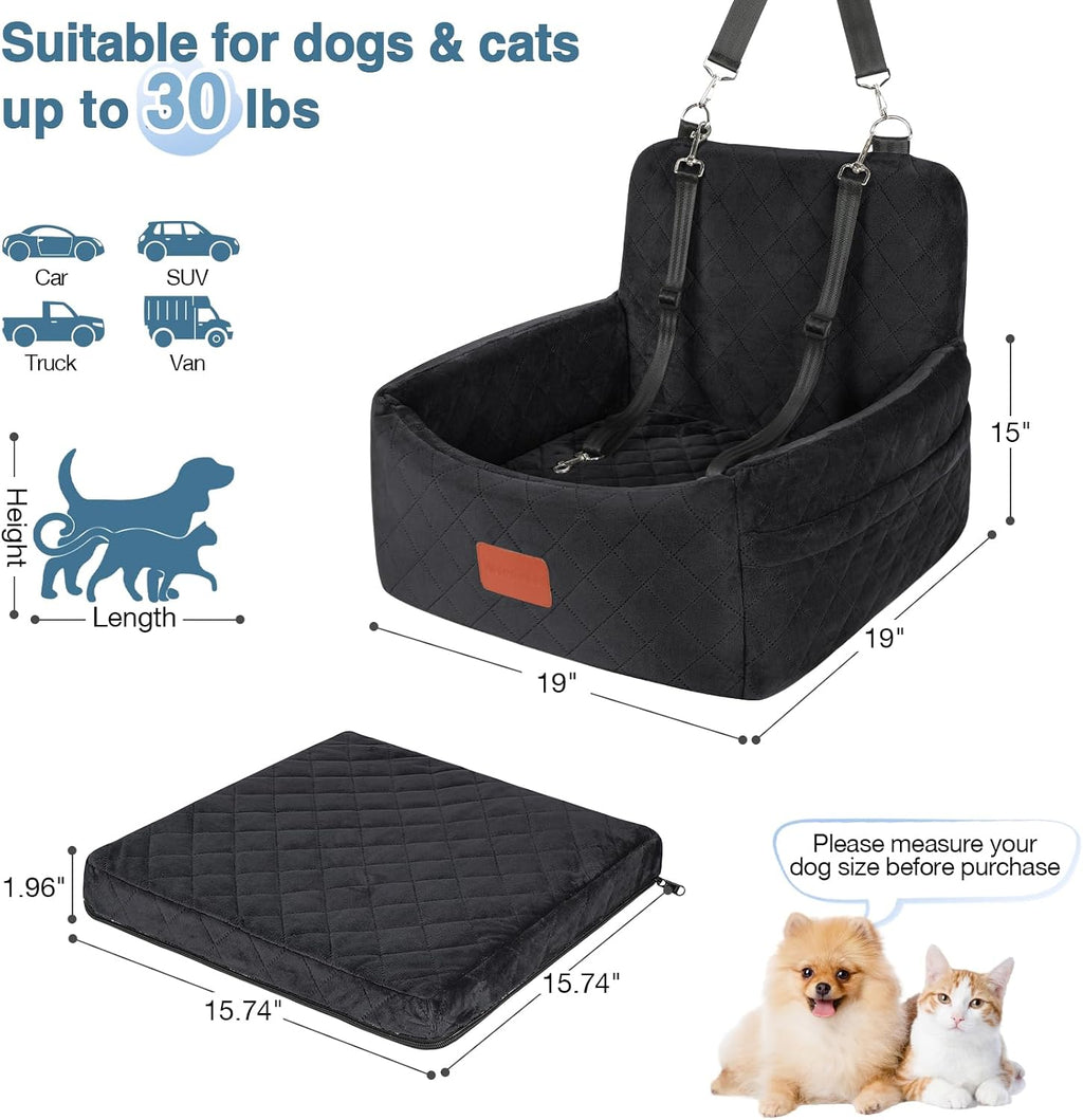 wooaidagg dog car seat for small dogs under, close-up detail
