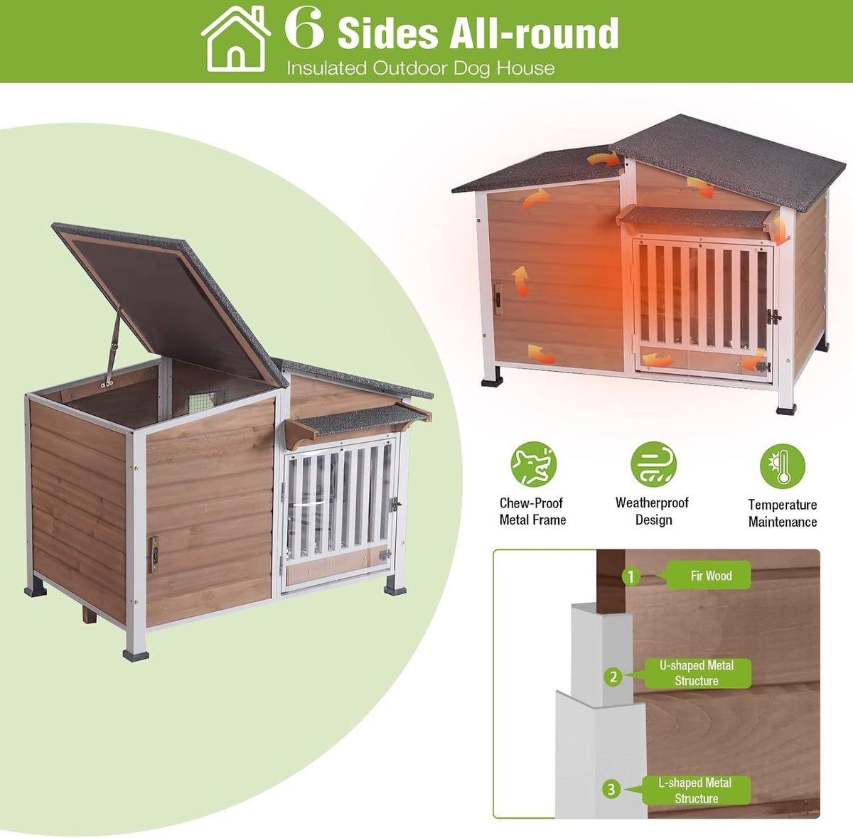 gutinneen large outdoor insulated dog house weatherproof dog shown in use