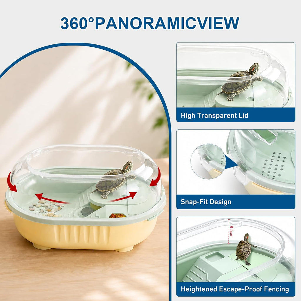 turtle tank kit, all in one turtle aquarium, close-up detail