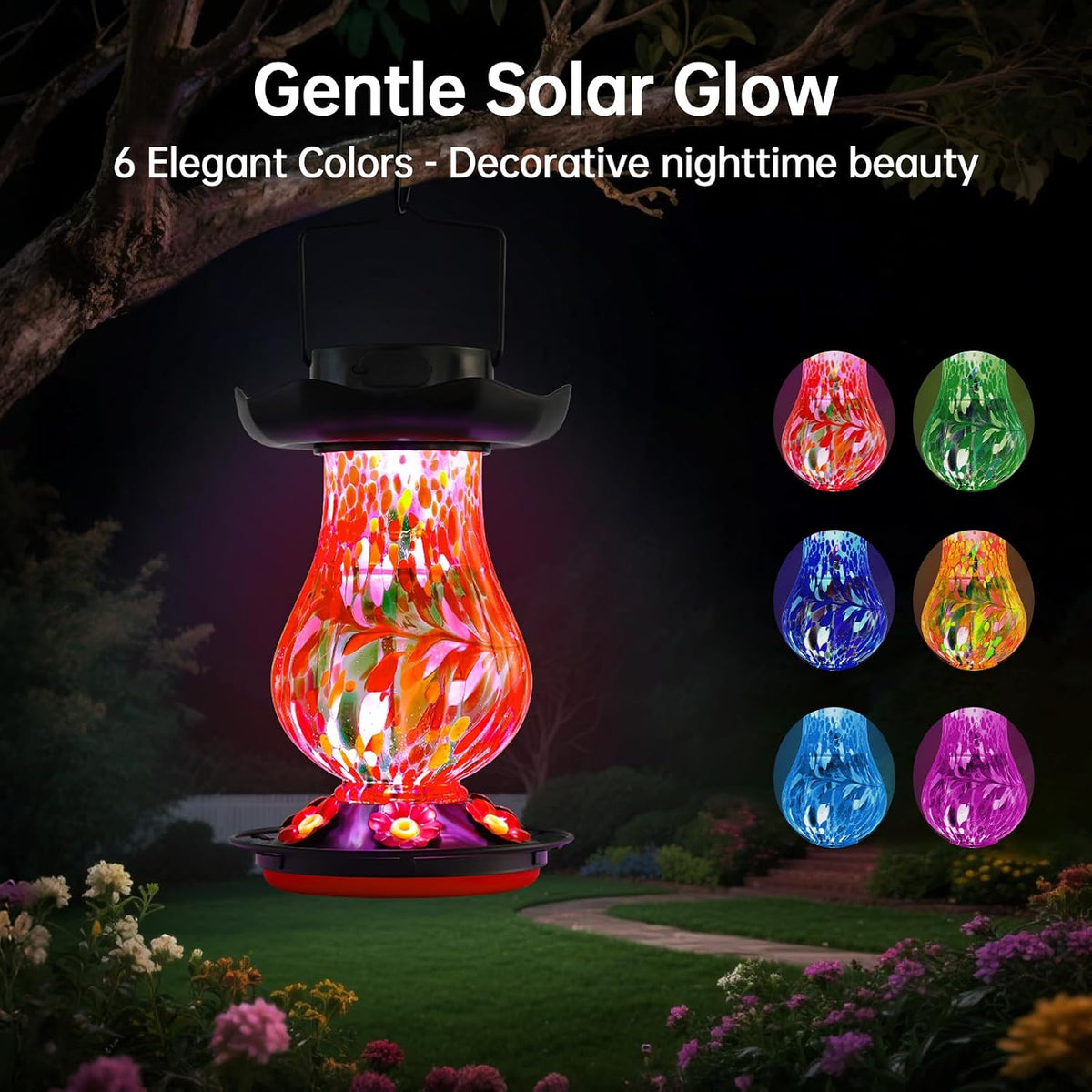 desgully solar hummingbird feeder for outdoor - 25 shown in use