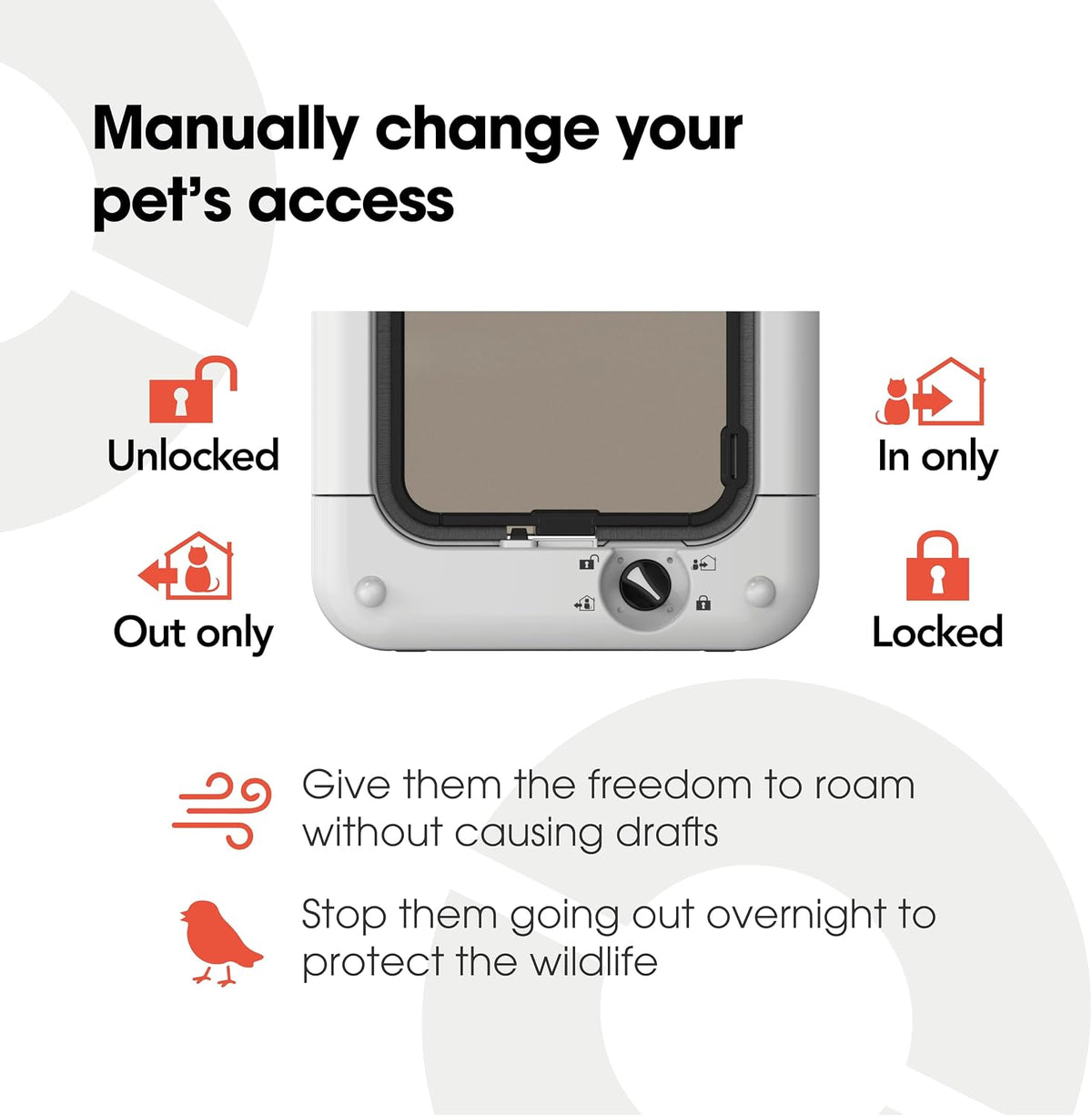 cat mate microchip activated cat flap (360) for, close-up detail