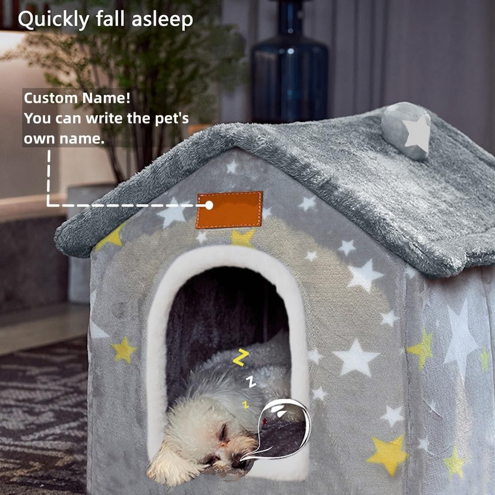 bxebui dog house indoor memory sponge, foldable dog, side view