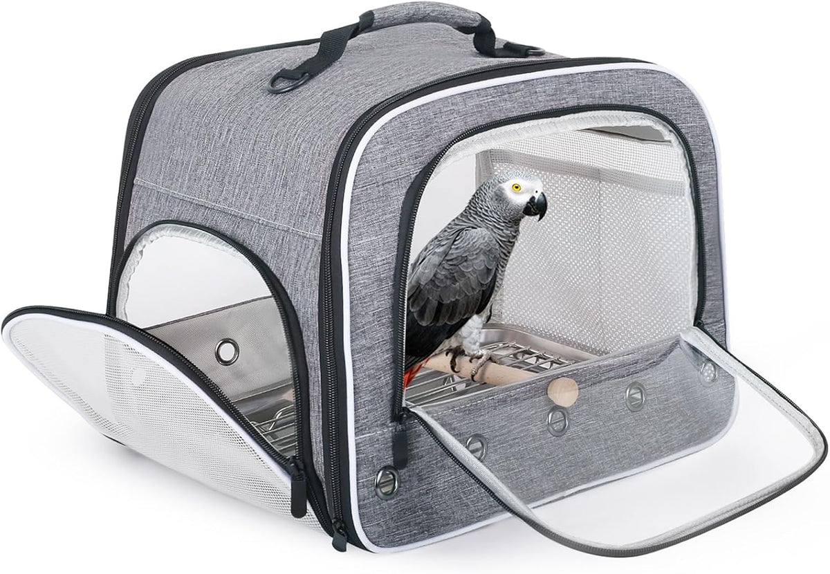 bird transport carrier for large bird with perch, main product view