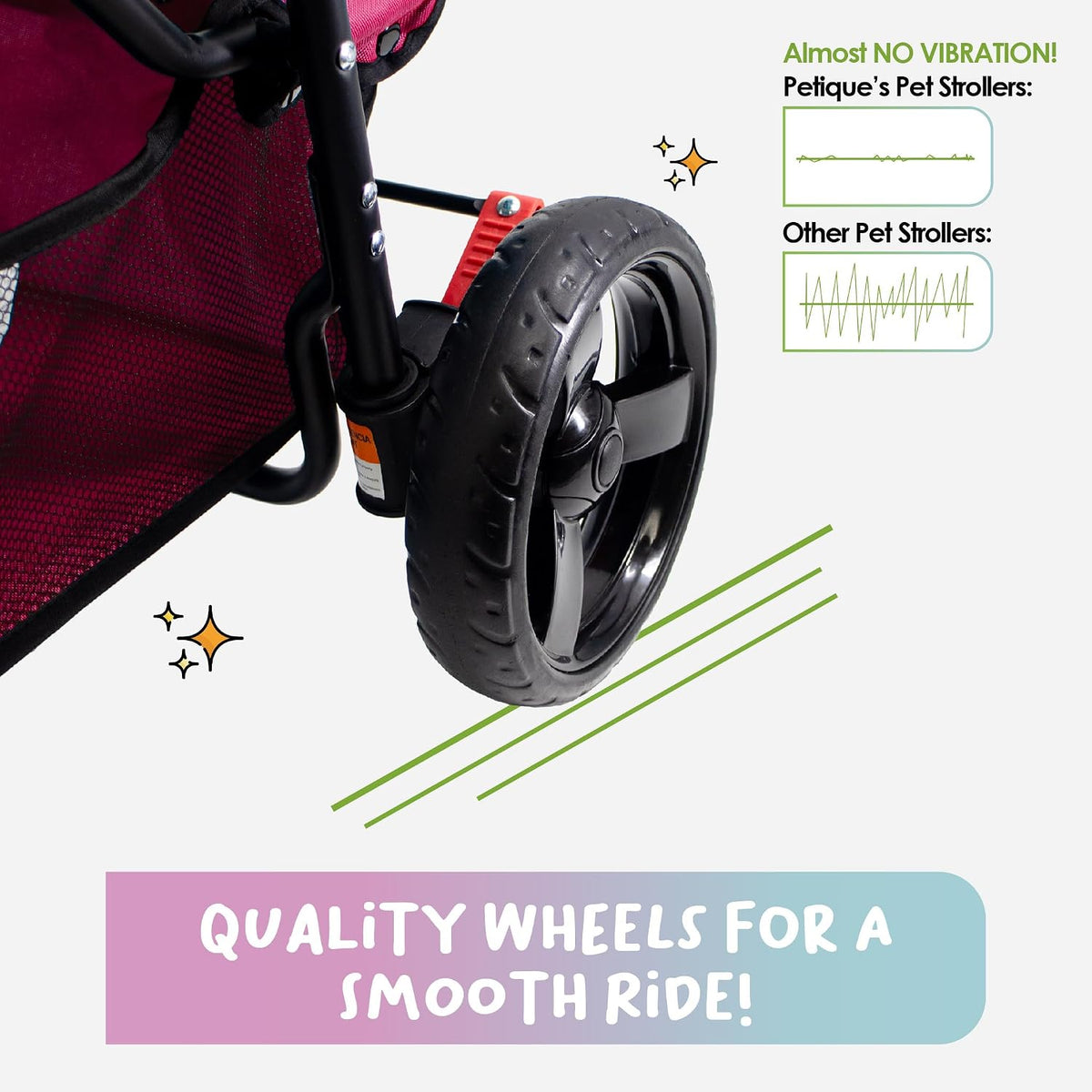 petique durable pet stroller, easy fold, quality mesh on a desk or shelf