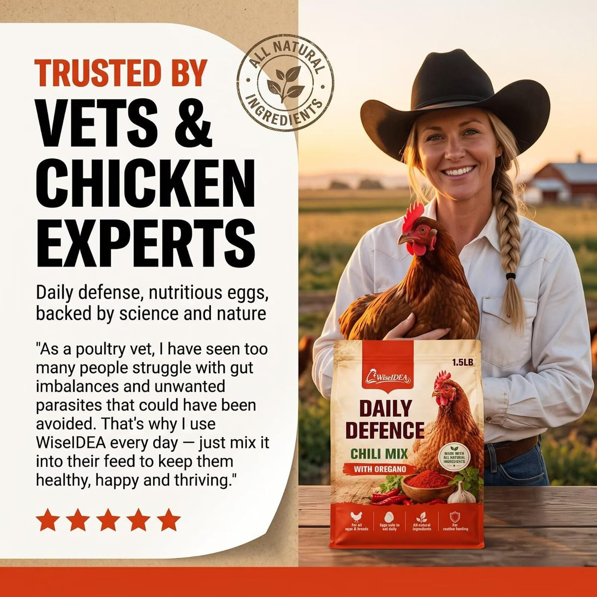 1.5 lb natural chicken flock armor powder for, side view