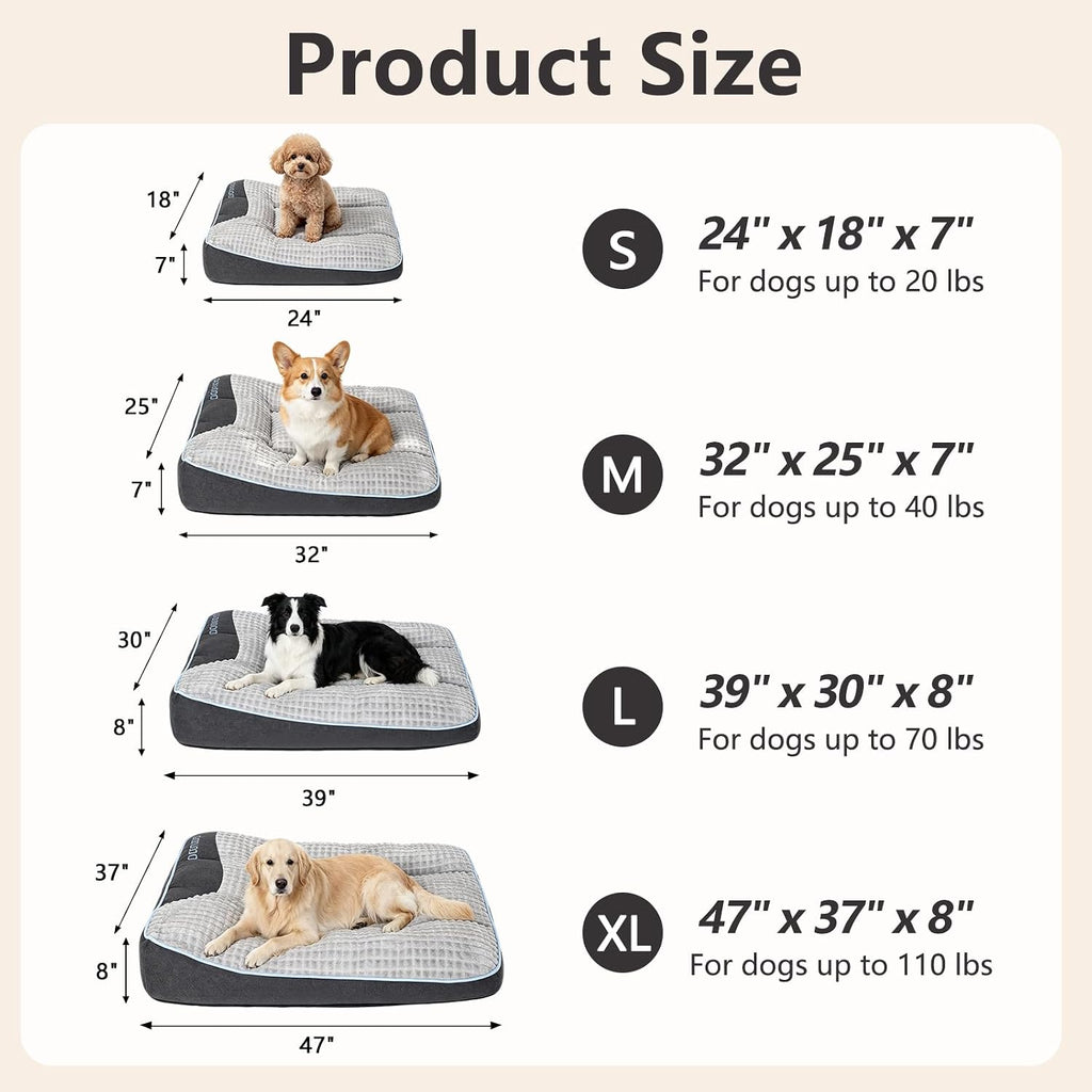 orthopedic xl dog bed for large dogs up showing dimensions