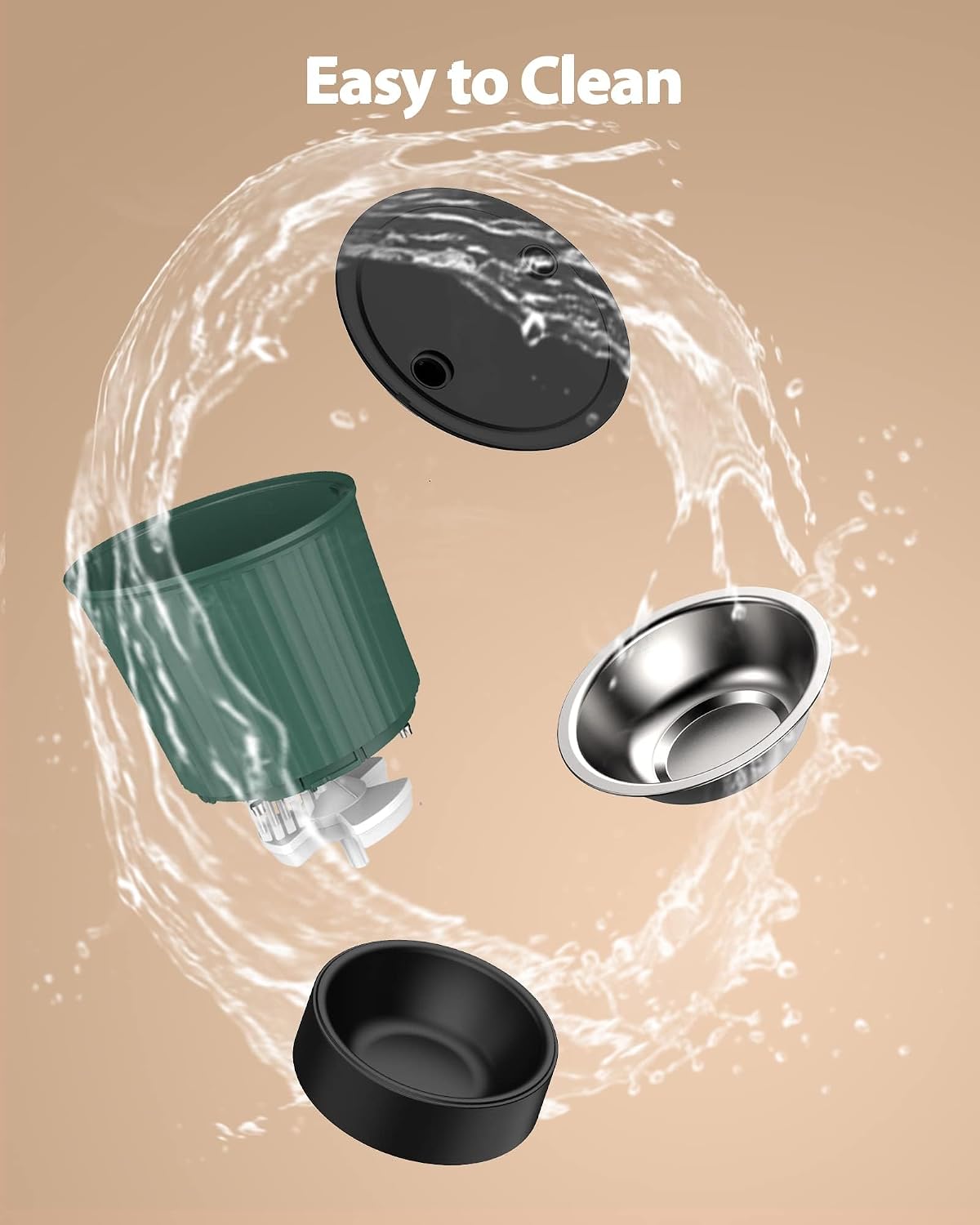petory timed automatic cat feeder - 4l dry, close-up detail