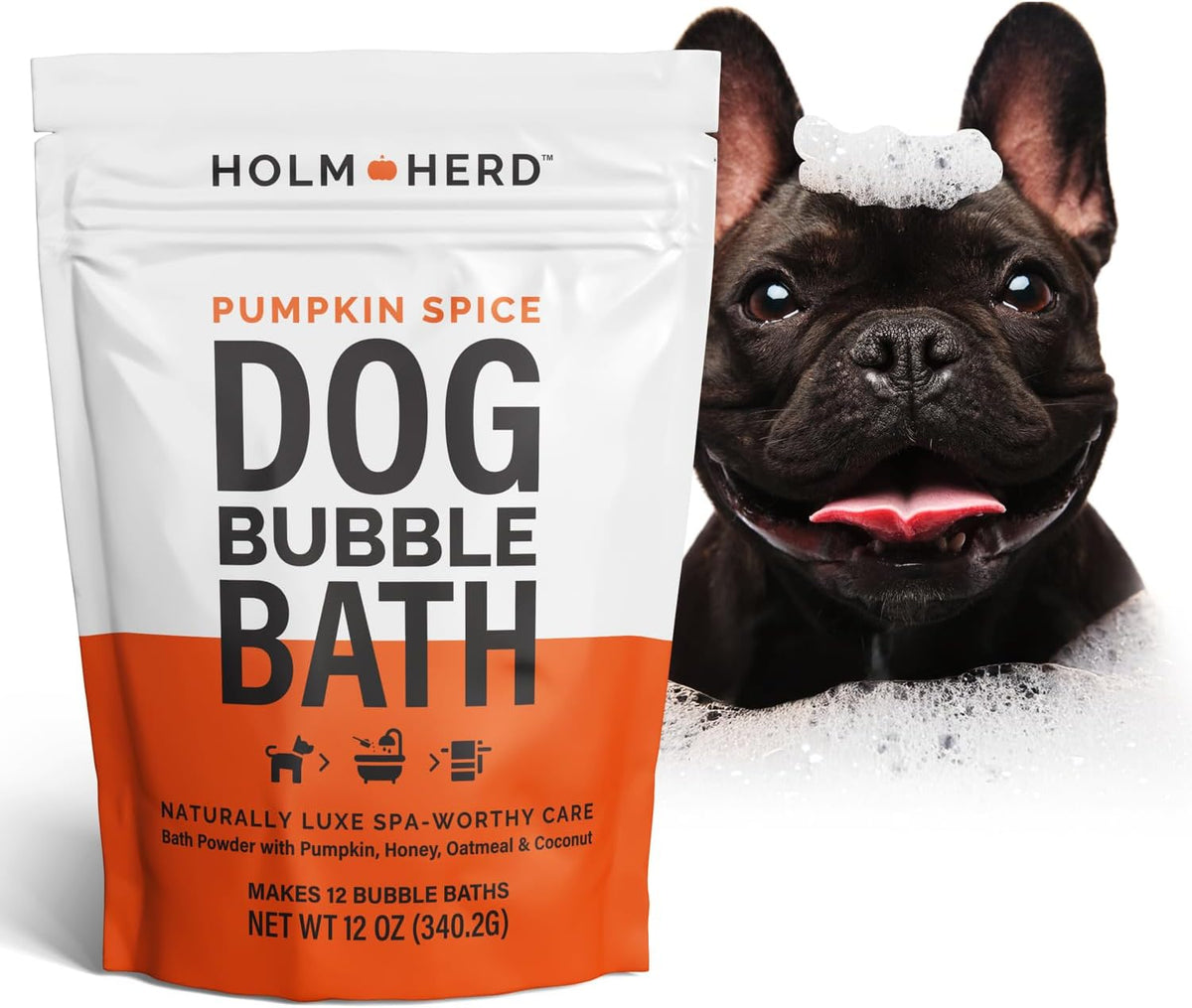 pumpkin spice dog care gift bundle – 3 shown in use