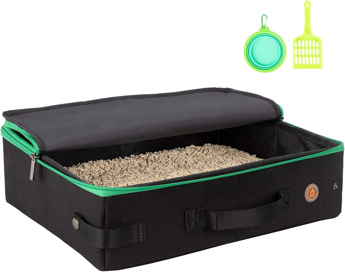 portable travel litter box for cats with lid, main product view