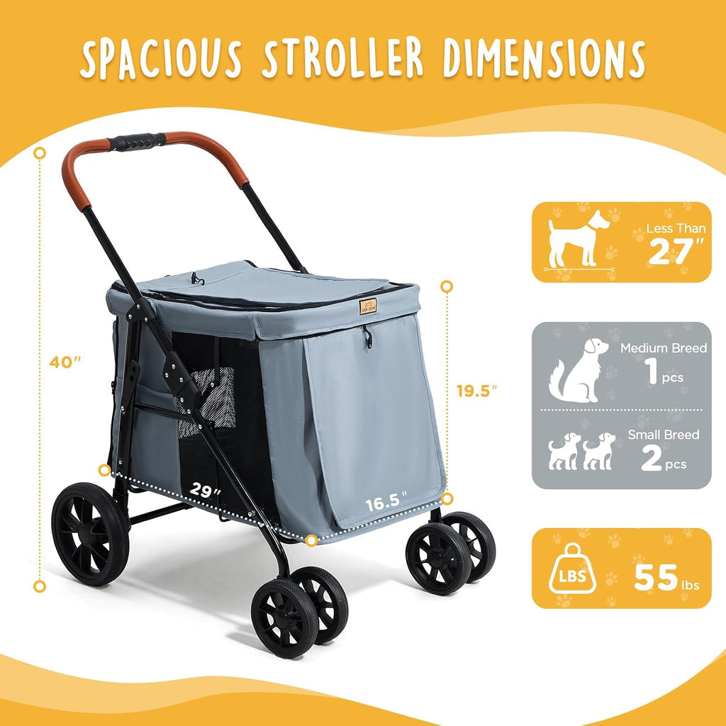canine canyon scout pet stroller, heavy duty dog shown in use