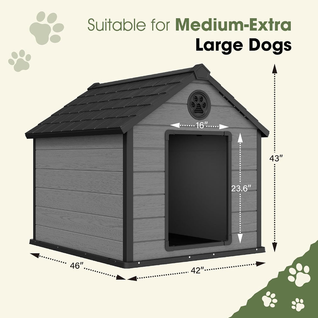 fancyango extra-large giant dog house outdoor indoor for shown in use