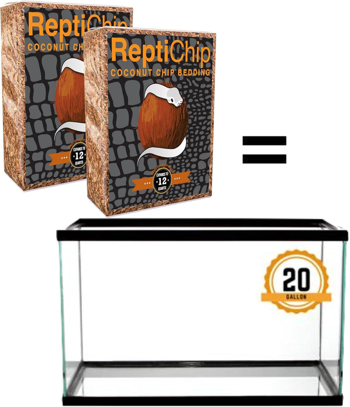reptichip reptile bedding loose coconut chip 12 quart shown in use