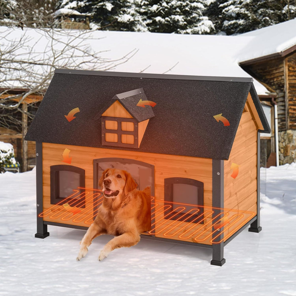 gutinneen extra large heated dog house for outside, view 9