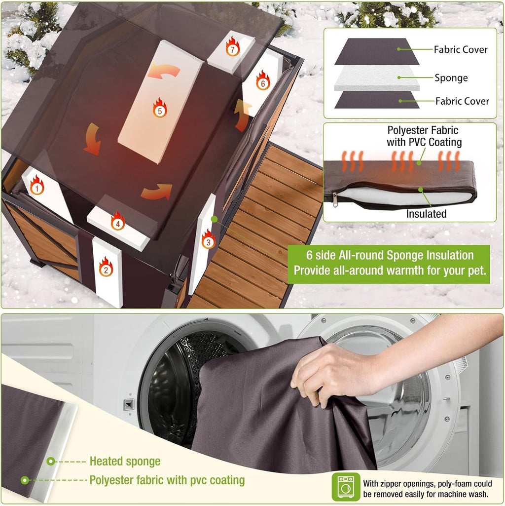 gutinneen dog house outdoor & indoor insulated dog, side view