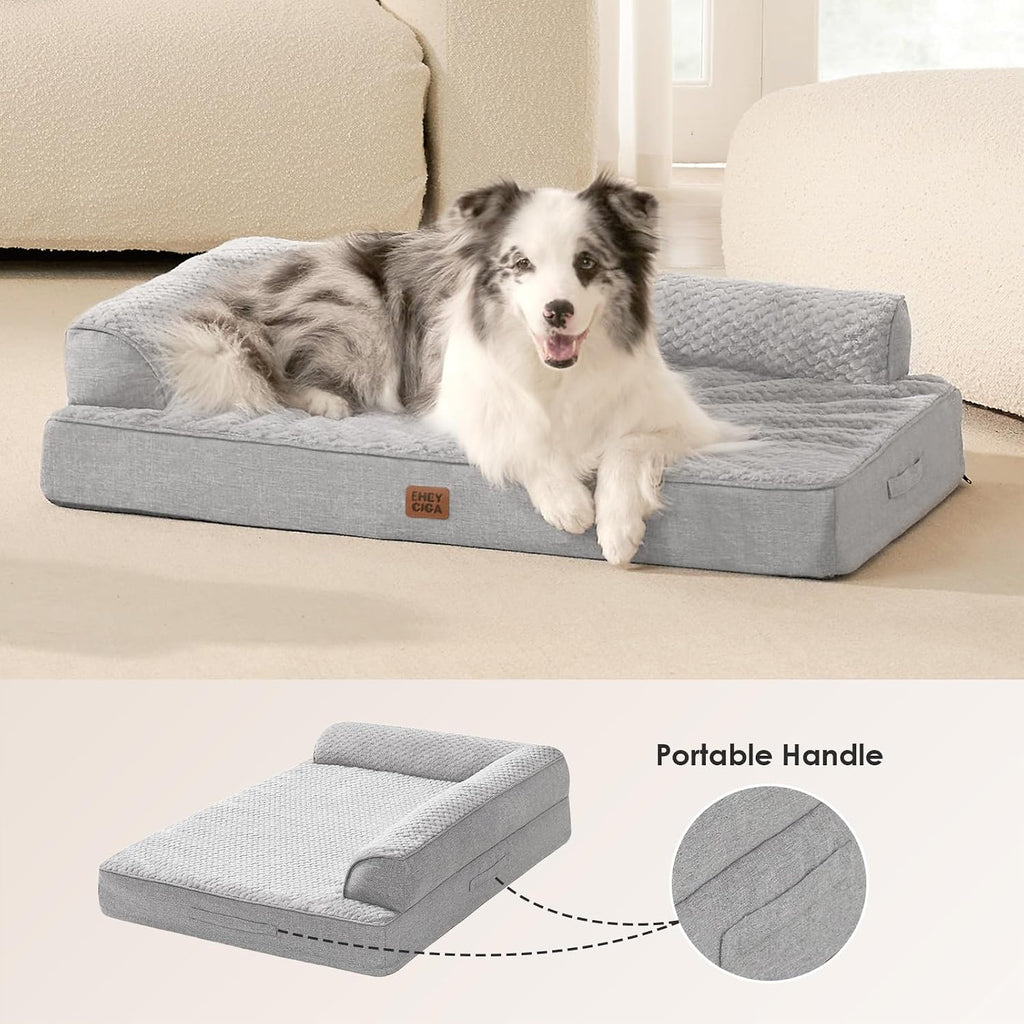 eheyciga orthopedic dog bed medium size, memory foam, side view
