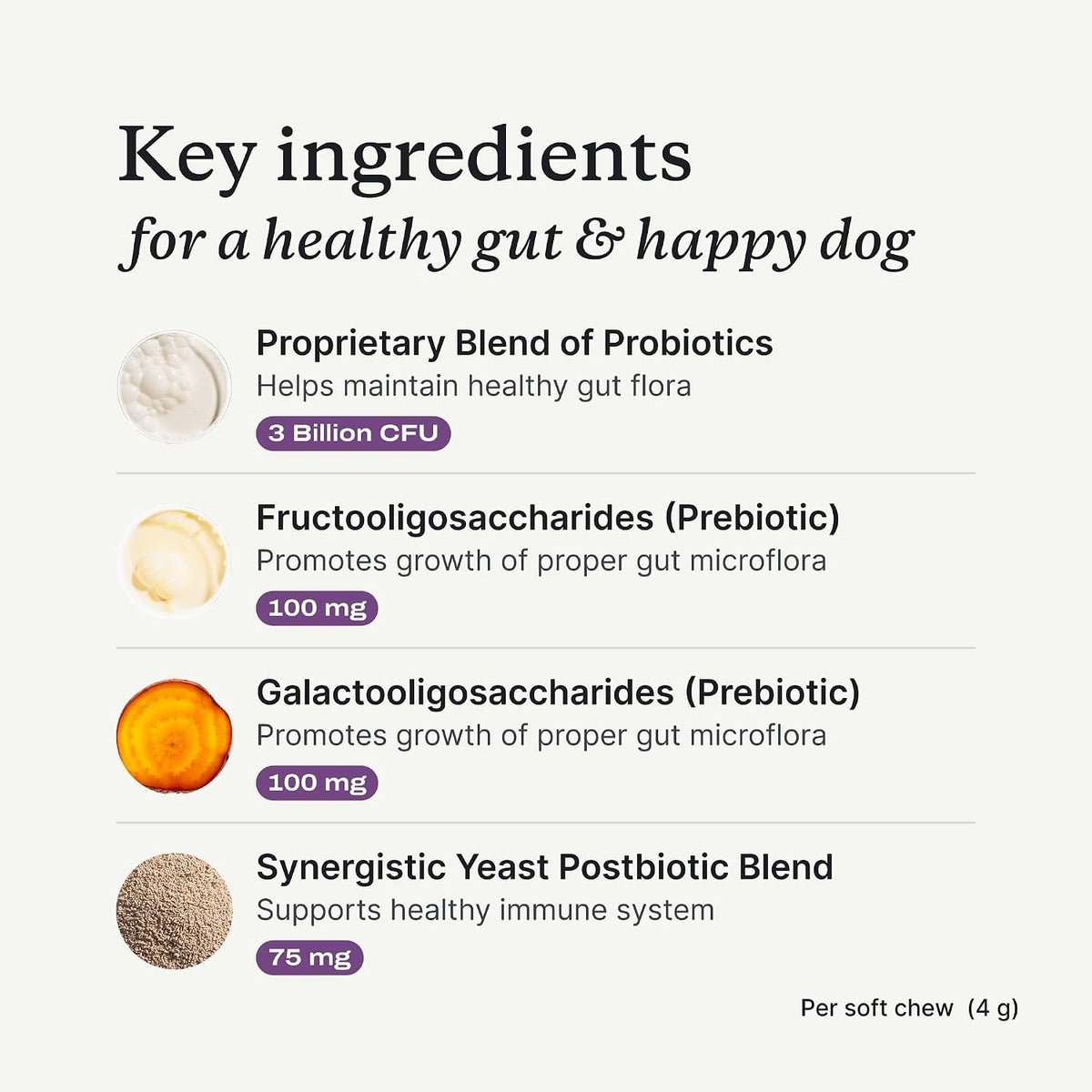 petlab co. probiotic chews, 30 soft chews, 2-pack showing dimensions
