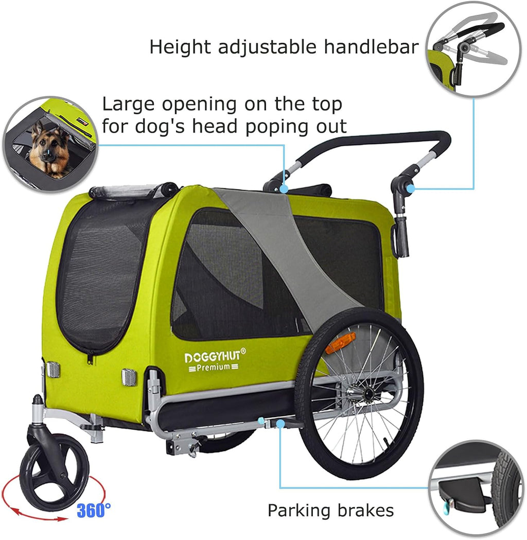 doggyhut® premium xl pet bike trailer & stroller, close-up detail