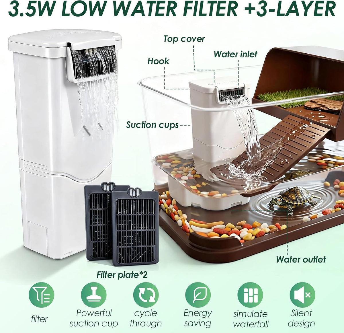 turtle tank starter kit,all-in-one aquatic turtle aquarium habitat, package contents