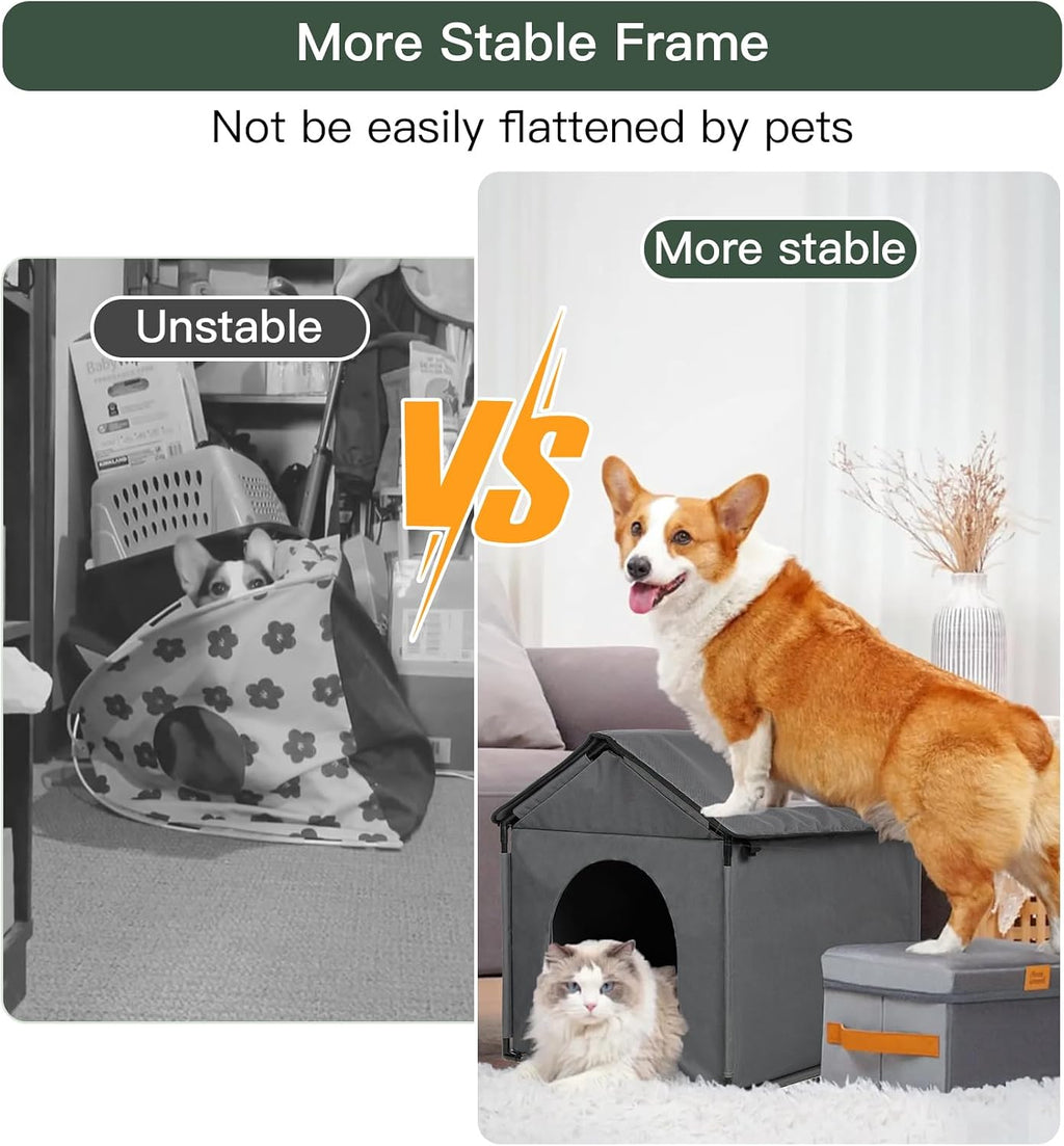large dog house soft indoor (int 30x28x23in/ext 31x30x31in), side view