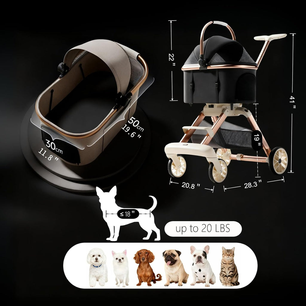 all-terrain pet stroller for small medium dogs & on a desk or shelf