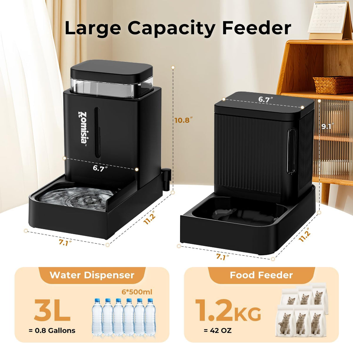 zomisia gravity cat feeder and water dispenser, 0.8, close-up detail